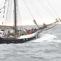 Der Segler "Fridtjof Nansen" mit etwas Seegang. 
Aufgenommen von der "Mare Frisium".